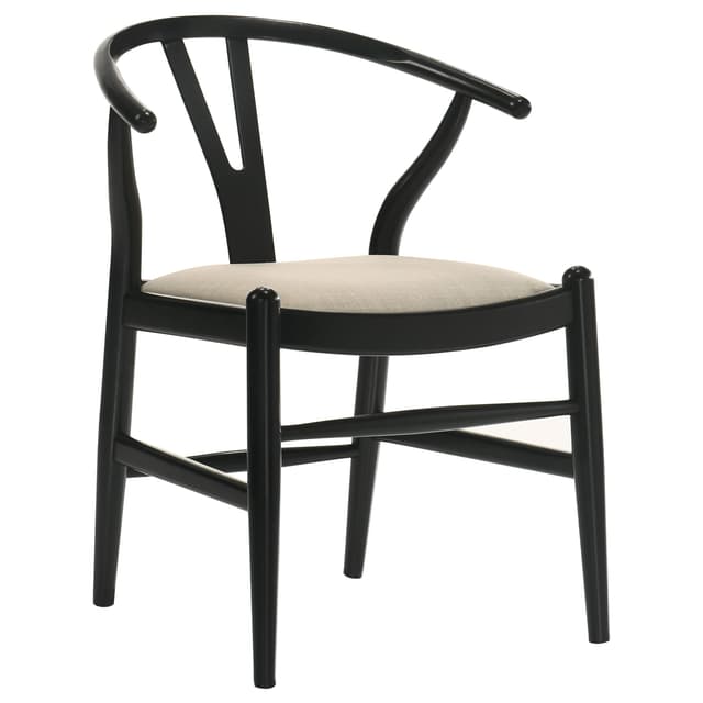 Crestmont Wood Wishbone Dining Side Chair Black (Set of 2) — photo 3