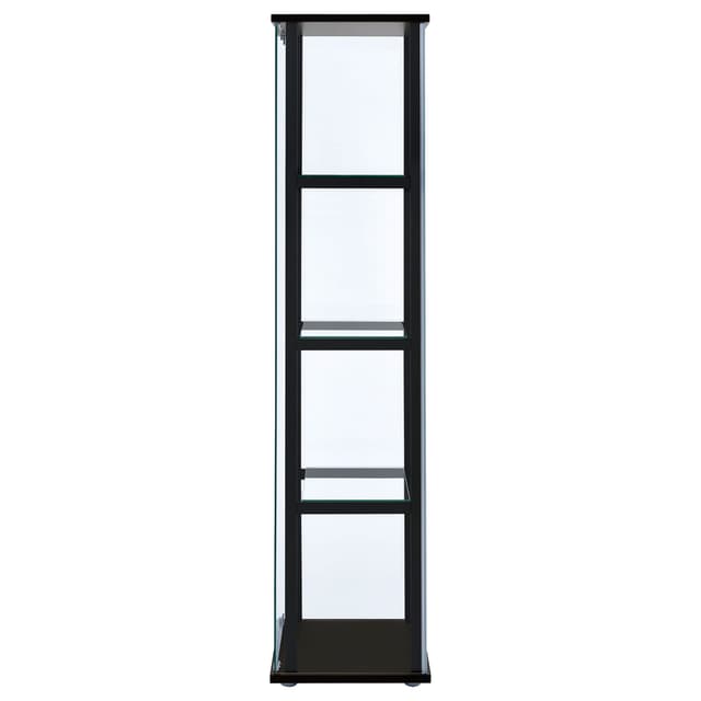 Cyclamen 4-shelf Clear Glass Curio Display Cabinet Black — photo 5