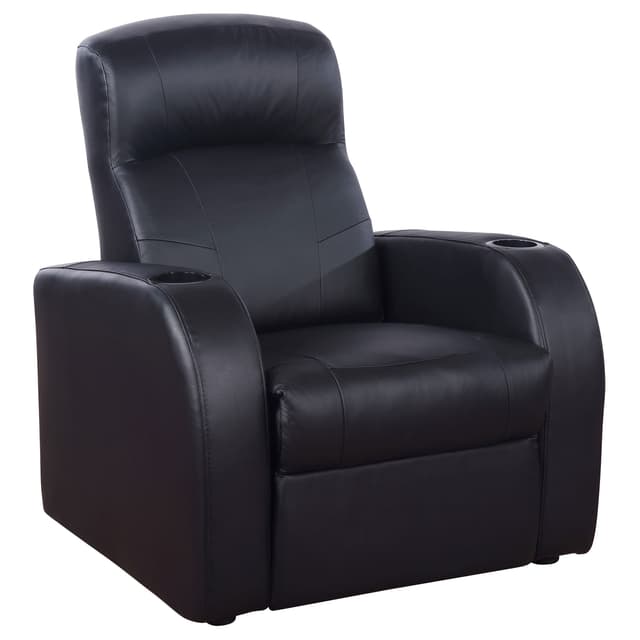 Cyrus Upholstered Track Arm Recliner Black — photo 1