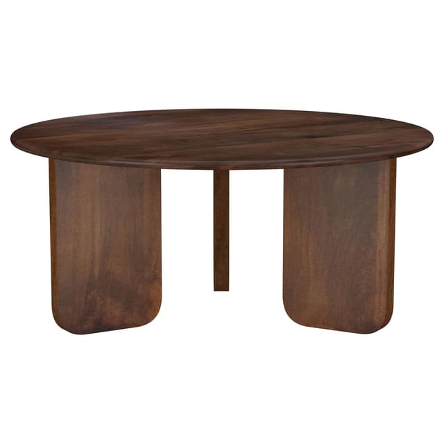 Dale Round Solid Mango Wood Coffee Table Brown — photo 1