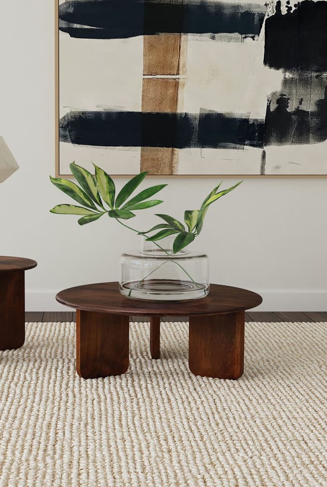 Dale Round Solid Mango Wood Coffee Table Brown — photo 2