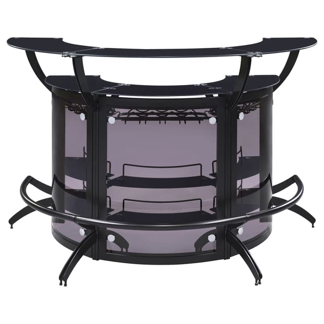 Dallas 3-piece Curved Freestanding Home Bar Set with Storage Black — photo 4