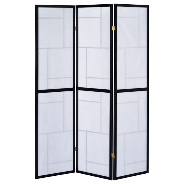 Damis 3-Panel Room Divider Folding Shoji Screen Black — photo 5