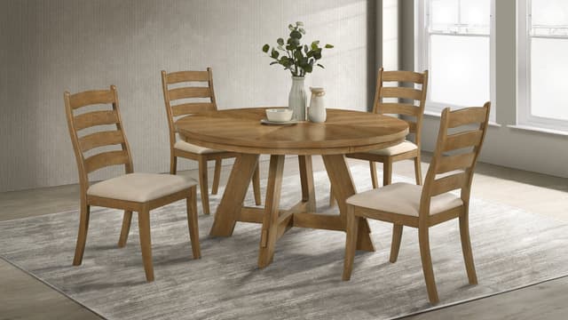Danvers 5-piece Dining Table Set Brown Oak and Latte — photo 1
