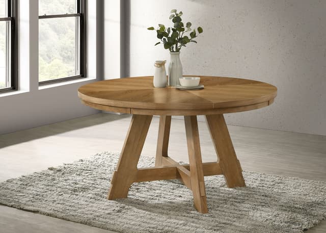 Danvers Round 54-inch Wood Dining Table Brown Oak — photo 2
