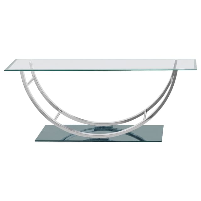 Danville Rectangular U-Shaped Glass Top Coffee Table Chrome — photo 4