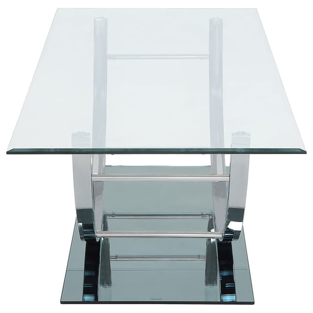Danville Rectangular U-Shaped Glass Top Coffee Table Chrome — photo 5