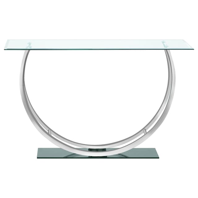 Danville U-shaped Glass Top Entryway Console Table Chrome — photo 4
