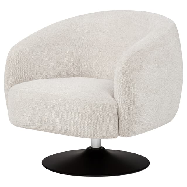 Dave Upholstered Barrel Back Swivel Club Chair Beige — photo 4