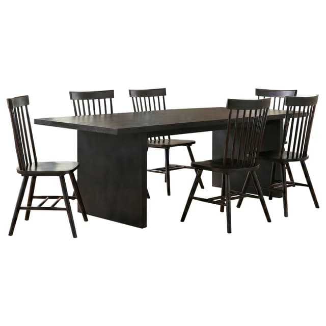 Decker 7-piece 82-inch Rectangular Dining Set Black — photo 2