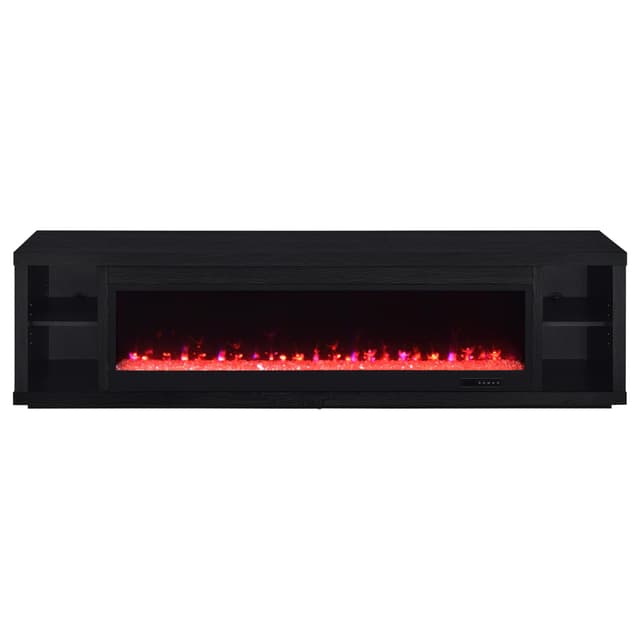 Deiter 79-inch TV Stand Fireplace Media Console Black — photo 4