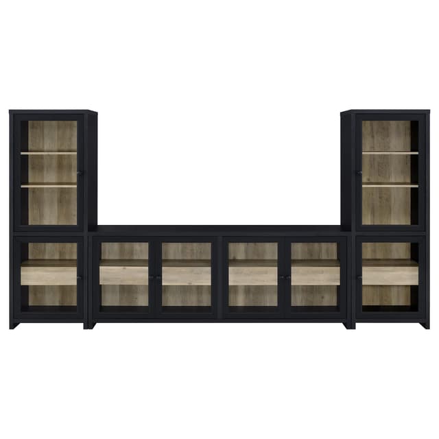 Denison 3-piece Entertainment Center 79-inch TV Stand Black — photo 1