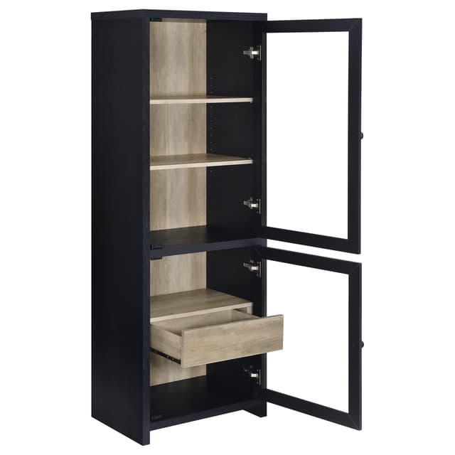 Denison 67-inch 2-door Media Tower Storage Cabinet Black — photo 3