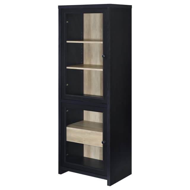 Denison 67-inch 2-door Media Tower Storage Cabinet Black — photo 5