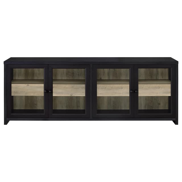 Denison 79-inch 4-door TV Stand Media Console Black — photo 4