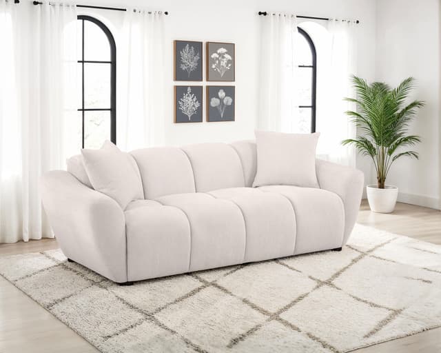 Destino Chenille Upholstered Splayed Arm Sofa Greige — photo 2