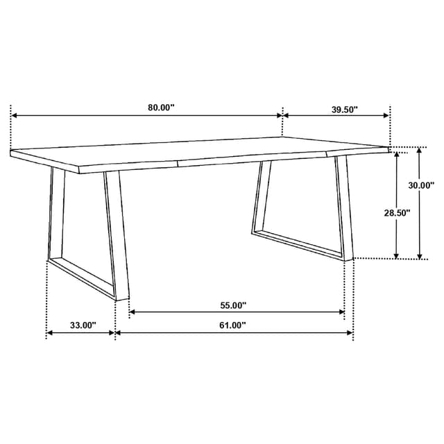 Ditman 80-inch Live Edge Dining Table Grey Sheesham — photo 1