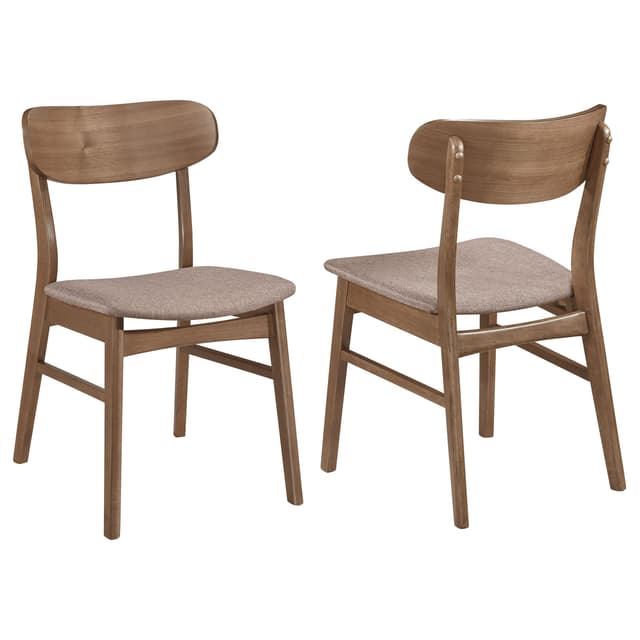 Dortch Curved-Back Upholstered Dining Side Chair Walnut Set of 2 — photo 1