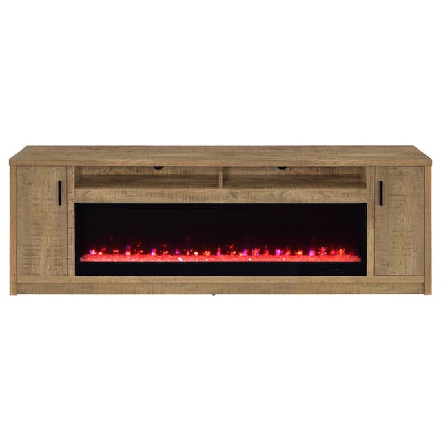 Eddy 79-inch 2-door TV Stand Fireplace Media Console Mango — photo 5