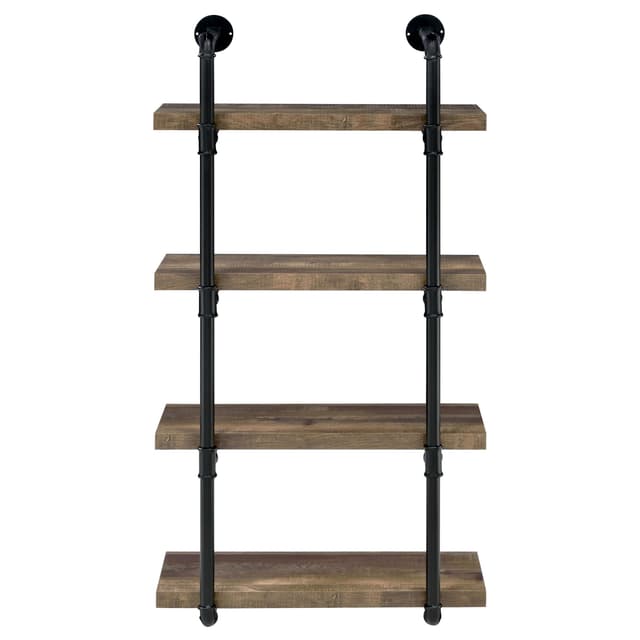 Elmcrest 24-inch 4-shelf Wall Bookshelf Rustic Oak — photo 3