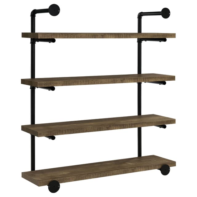 Elmcrest 39-inch 4-shelf Wall Bookshelf Rustic Oak — photo 5