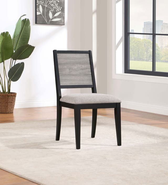 Elodie Wood Dining Side Chair Grey and Black (Set of 2) — photo 2