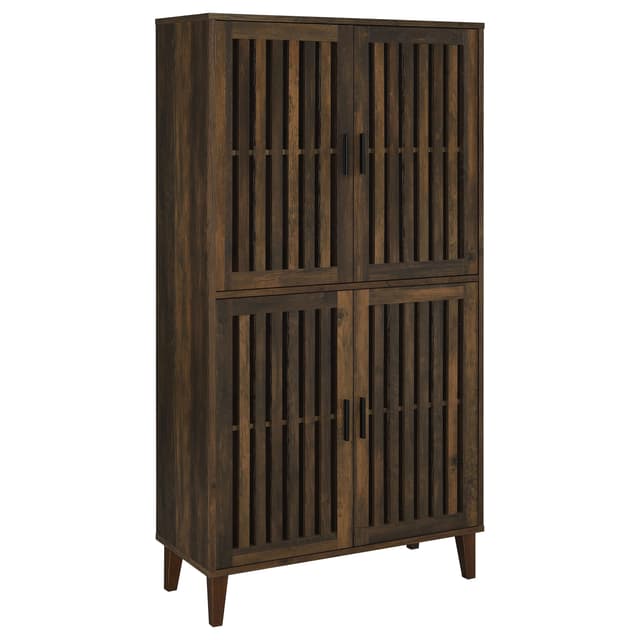 Elouise 4-door Engineered Wood Tall Accent Cabinet Dark Pine — photo 1
