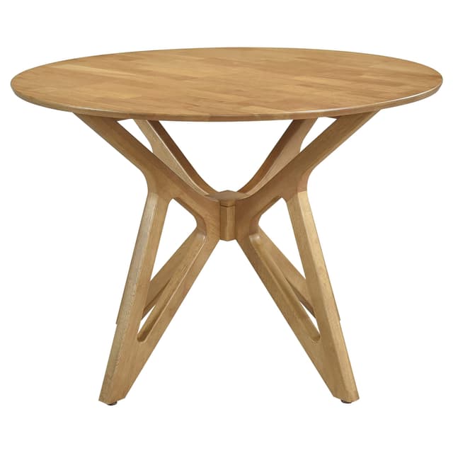 Elowen Round 42-inch Solid Wood Dining Table Light Walnut — photo 3