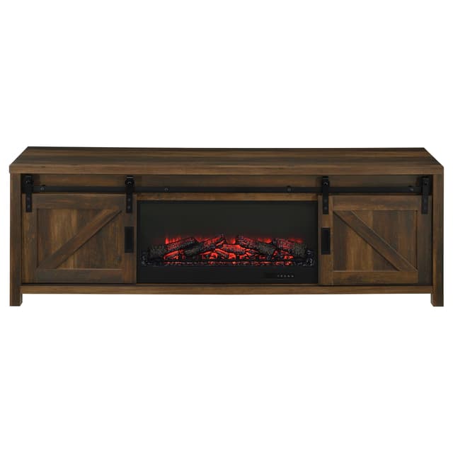Enfield 71-inch TV Stand Fireplace Media Console Dark Pine — photo 5