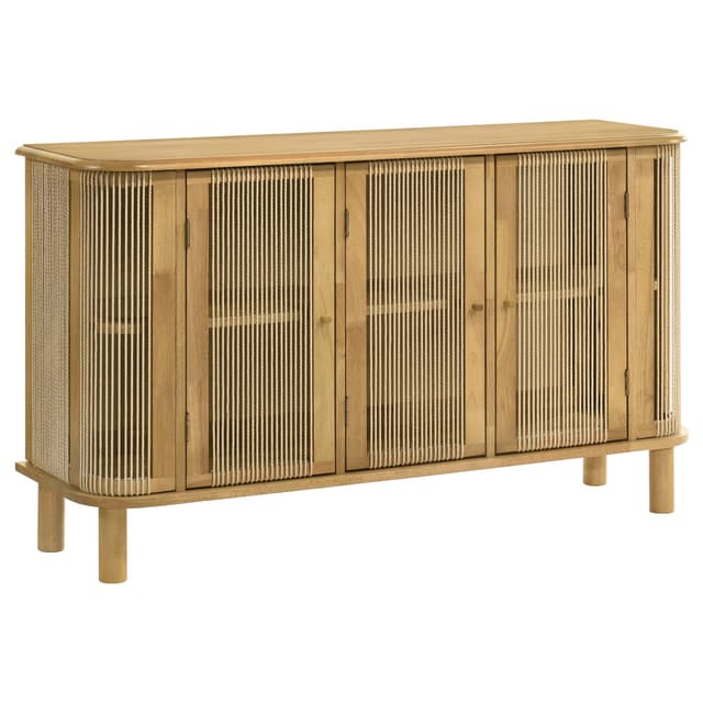 Ervine 3-Door Rope Panel Sideboard Accent Storage Cabinet Natural — photo 1