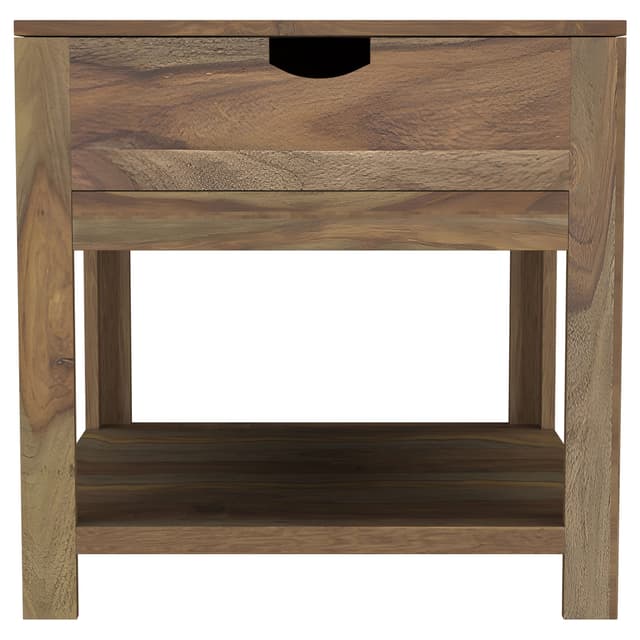 Esther 1-drawer Solid Wood Side End Table Natural Sheesham — photo 3