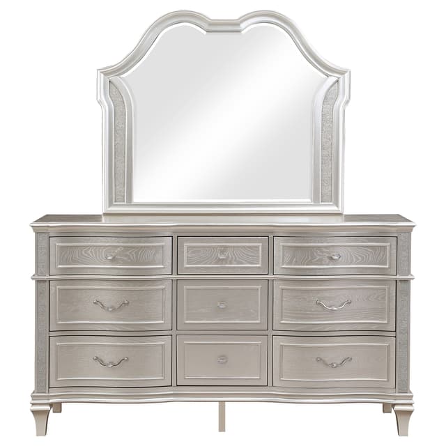 Evangeline 9-drawer Dresser with Mirror Silver Oak — photo 3