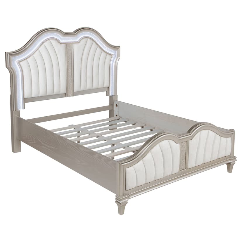 Evangeline Wood LED Panel Bed