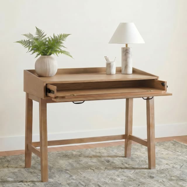 Fabian 38-inch Computer Desk with Keyboard Drawer Distressed Light Brown — photo 3