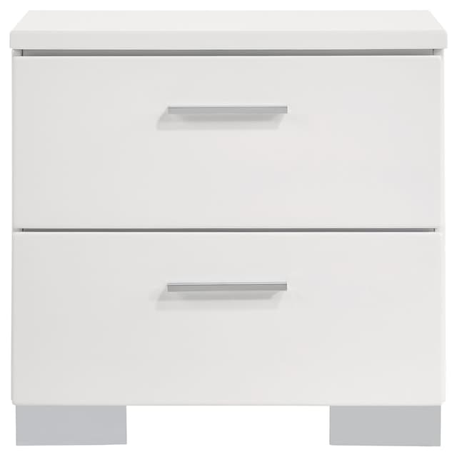 Felicity 2-drawer Nightstand White High Gloss — photo 3