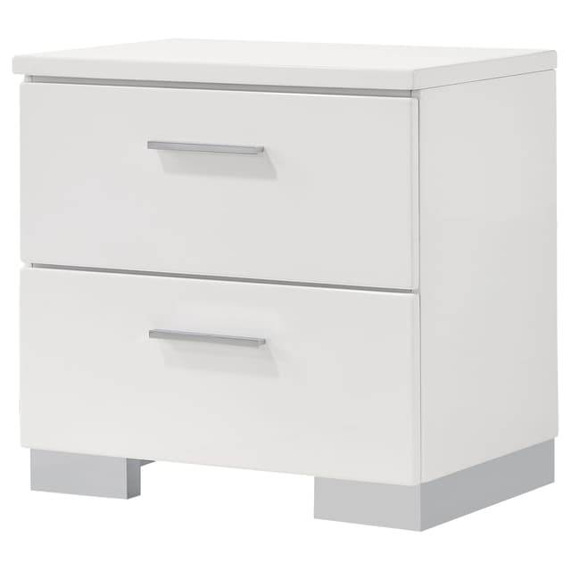 Felicity 2-drawer Nightstand White High Gloss — photo 4