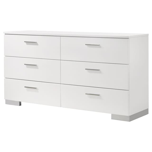 Felicity 6-drawer Dresser White High Gloss — photo 4