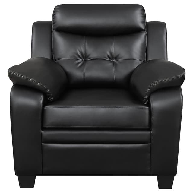 Finley Upholstered Padded Arm Tufted Accent Chair Black — photo 3