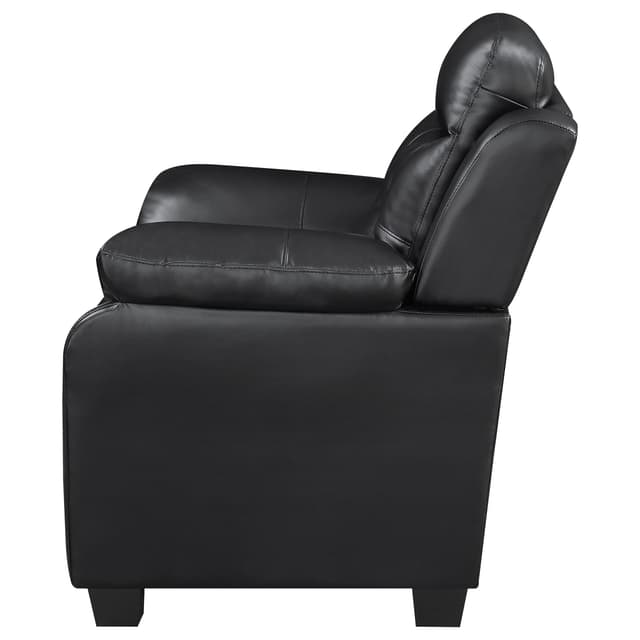 Finley Upholstered Padded Arm Tufted Loveseat Black — photo 5