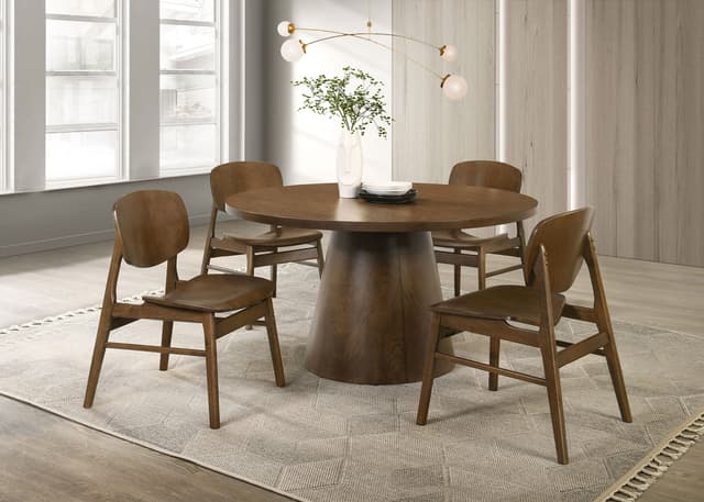 Franklin 5-piece 54-inch Round Dining Table Set Dark Brown — photo 1