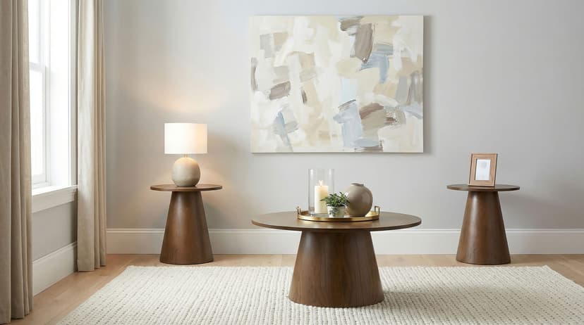 Franklin Round Pedestal Coffee Table Set