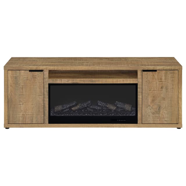 Fuller 60-inch 2-door TV Stand Fireplace Media Console Mango — photo 4