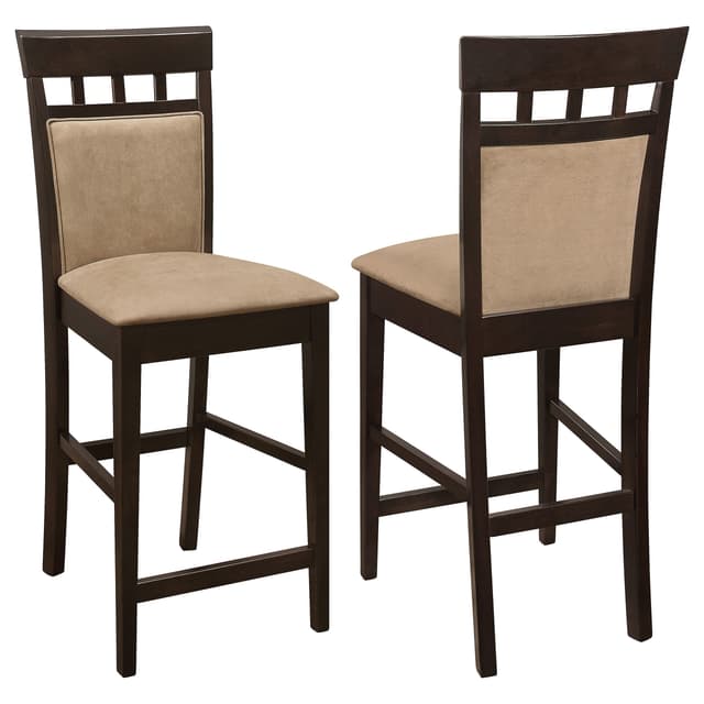 Gabriel Beige Upholstered-Back Counter Chair Cappuccino (Set of 2) — photo 1