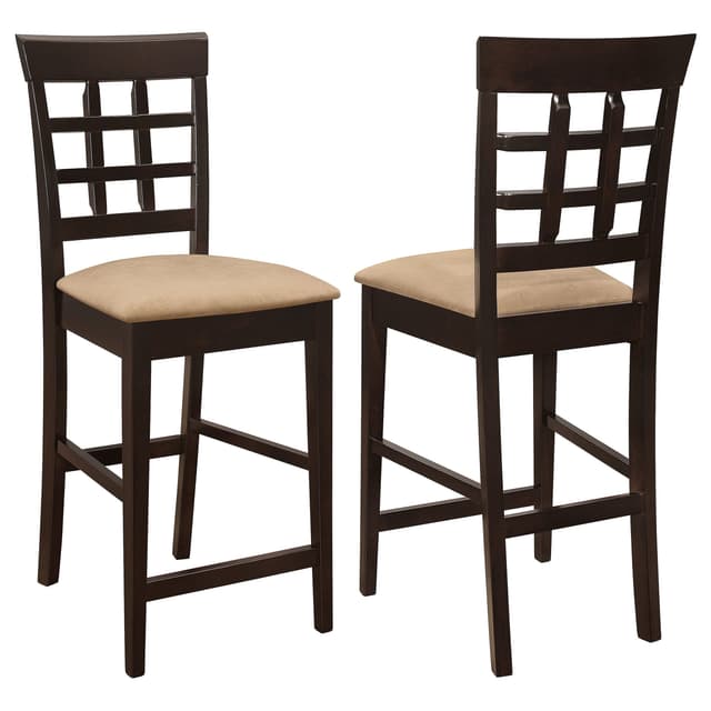 Gabriel Lattice-Back Upholstered Counter Chair Cappuccino (Set of 2) — photo 1