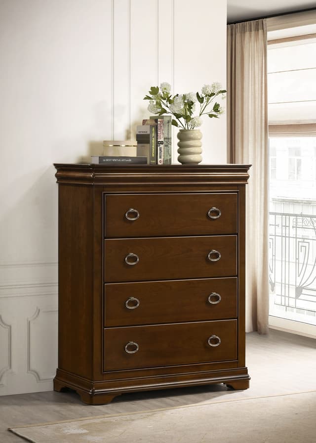 Garland 4-drawer Bedroom Chest of Drawers Brown Cherry — photo 2