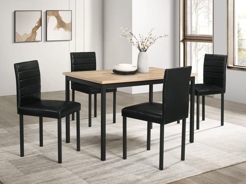 Garza 5-piece Rectangular Dining Table Greige Oak