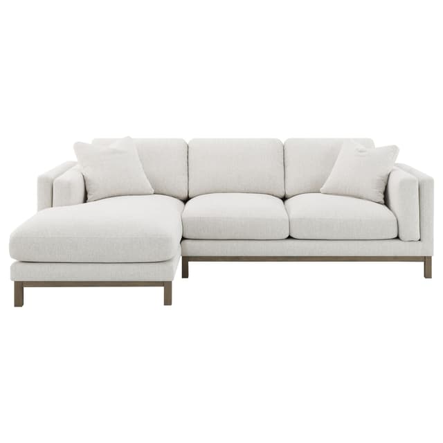 Geneva Boucle Upholstered Sectional Chaise Sofa Sand — photo 3