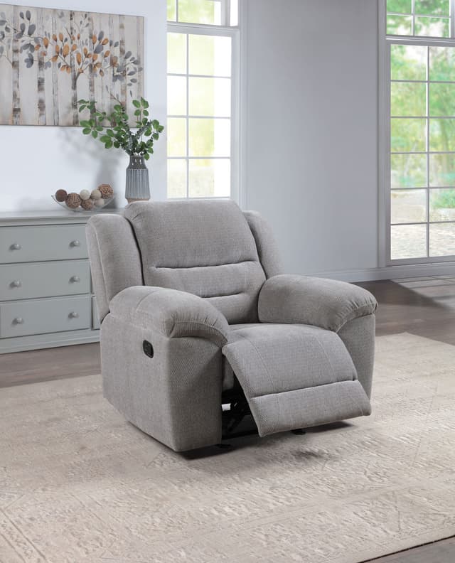 Gilson Chenille Upholstered Glider Recliner Chair Grey — photo 3
