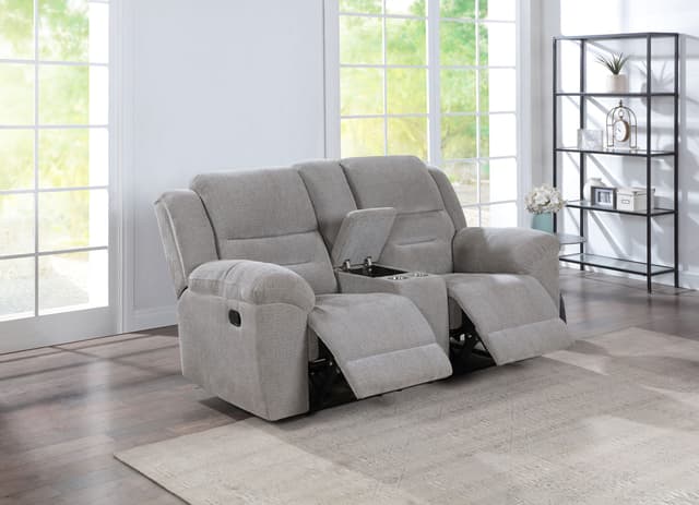 Gilson Chenille Upholstered Reclining Loveseat Grey — photo 3