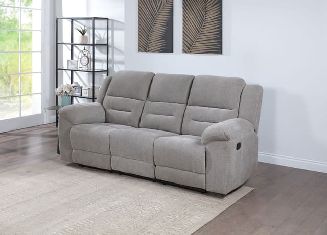 Gilson Chenille Upholstered Reclining Sofa Grey — photo 2